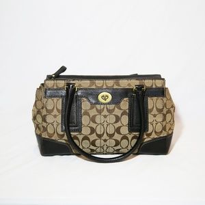 Coach brown signature baguette purse